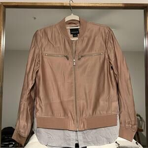 Trouve Bomber Zip Up Light Jacket